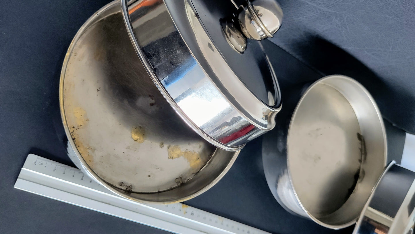 Pair of vintage chrome plated dove pans