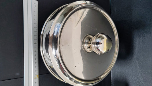 Pair of vintage chrome plated dove pans